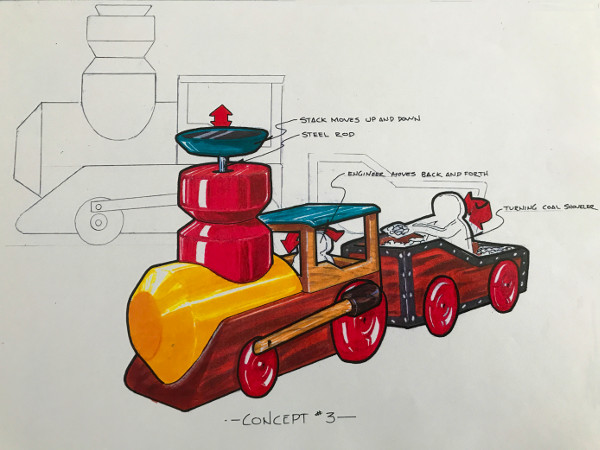 School Project: Wooden Toy Train Rendering